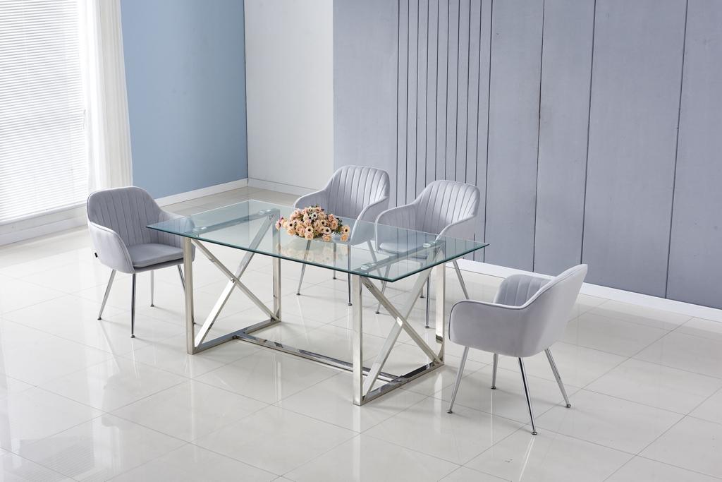 Table à MANGER en verre trempé - KENSY